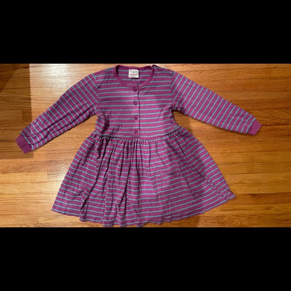 Girl’s Purple & Blue striped Hanna Anderson Dress - Picture 1 of 4
